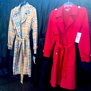 NEW Women's Double Breasted Belted Trench Coat